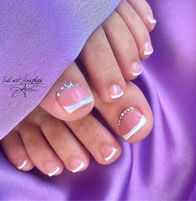 french piedi strass